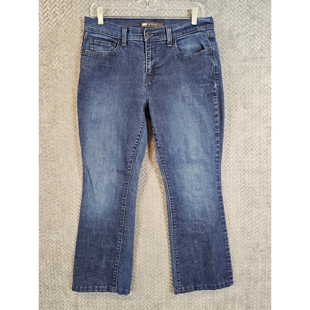 Levis 515 Boot Cutโ Jeans Womens 8 S/C Dark Wash Blue Mid Rise Denim Pants
